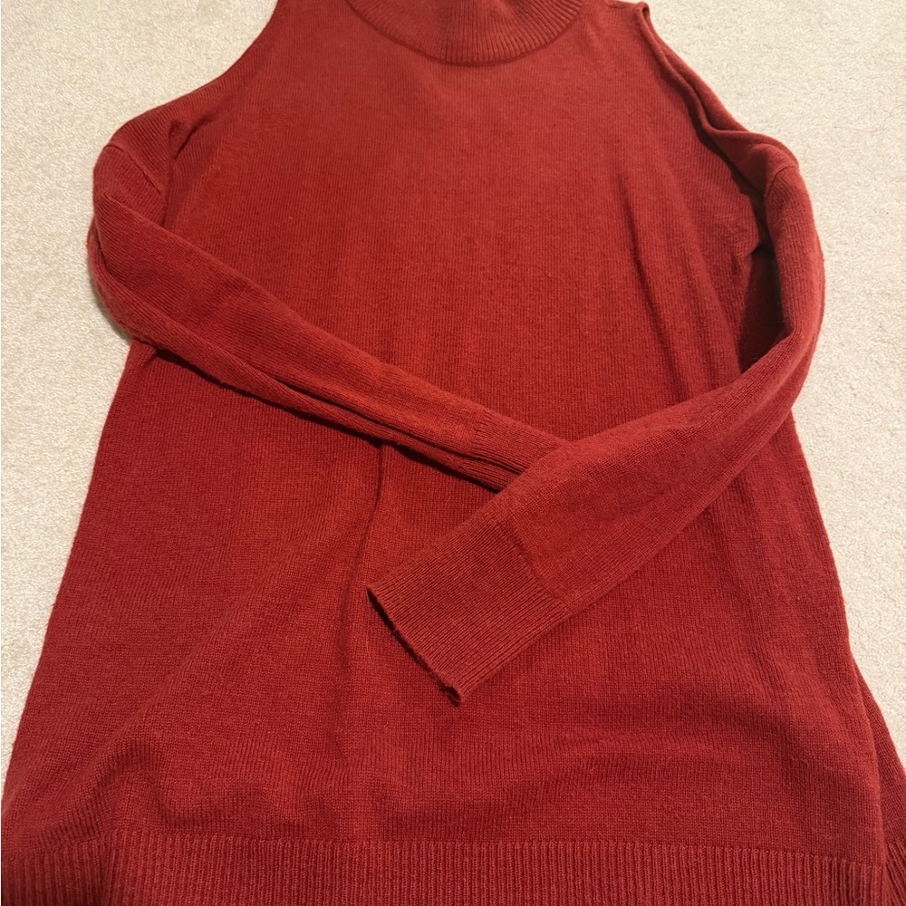 Burnt Orange Open Shoulder Sweater